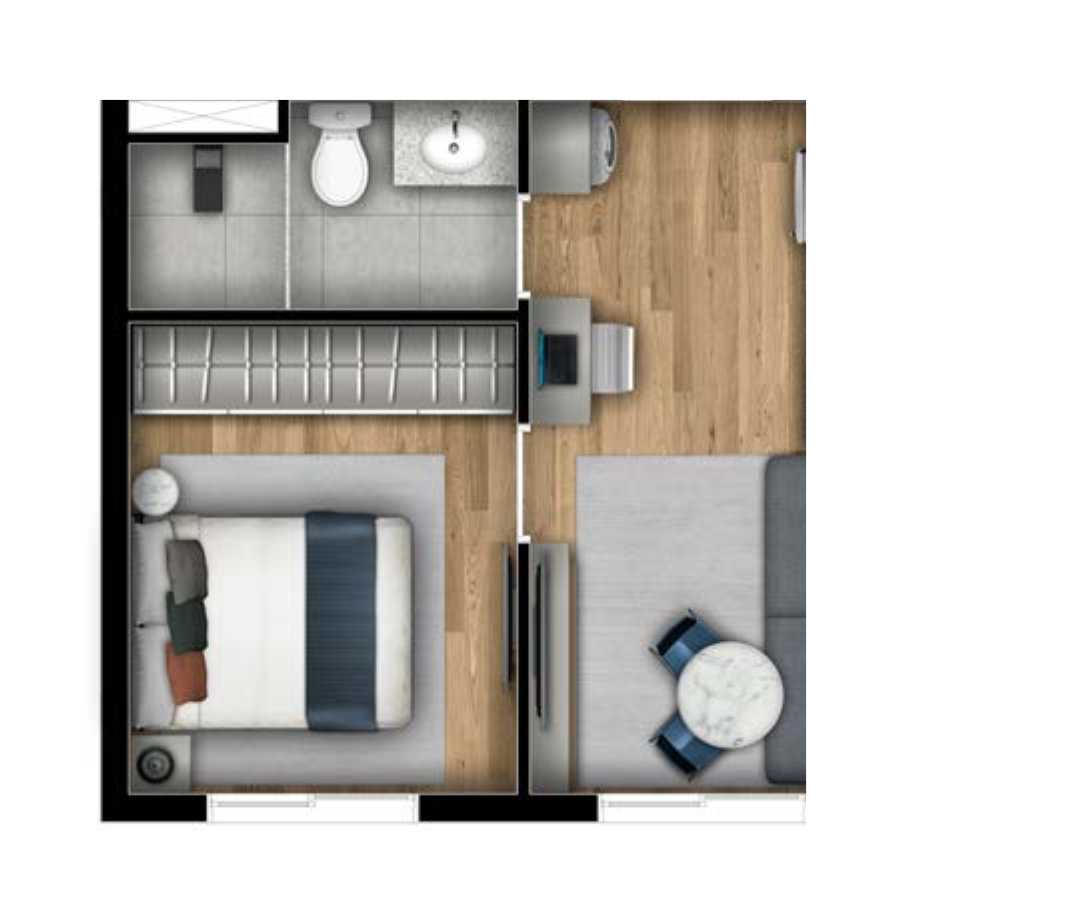 Planta — 1 quarto